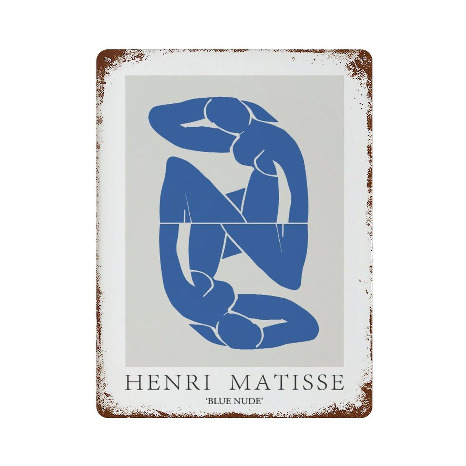 xiaoxiaoshen Henri Matisse Blue Nude Tate Modern Exhibition Wall Decor Art Metal Tin Poster Modern Home Decor Art Home Bar Shop Decorations Vintage Sign 40x30cm