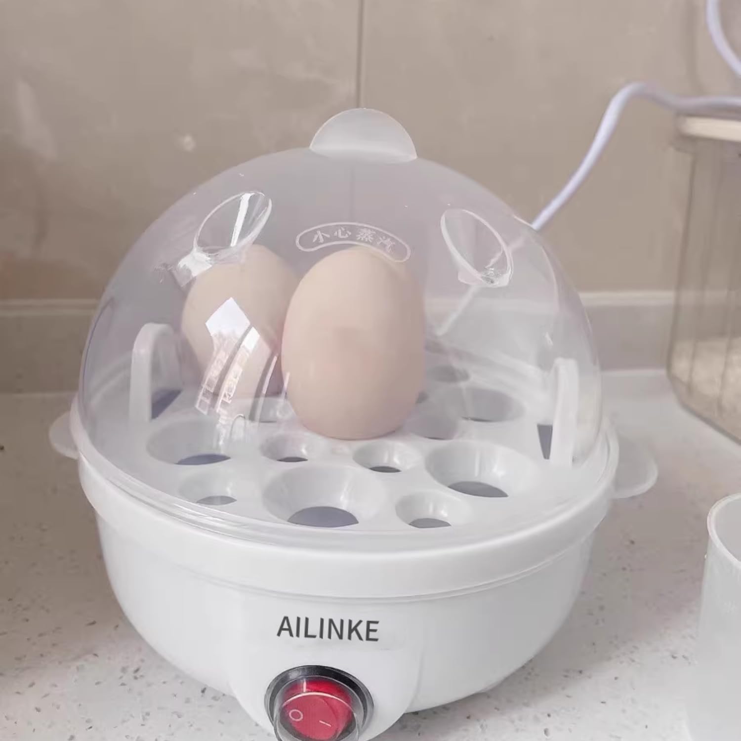 AILINKE 3-in-1 Electric Egg Cooker for Hard Boiled Eggs, Poacher, Omelet Maker & Vegetable Steamer, Holds 7