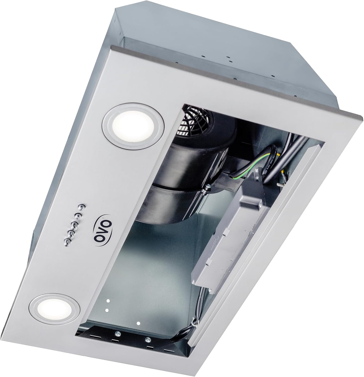 OVO 20 inch Built-In Range Hood Vent with 3-Speed Exhaust Fan, 280 CFM, Push Button Vent Hood, Stainless Steel Kichen Hood