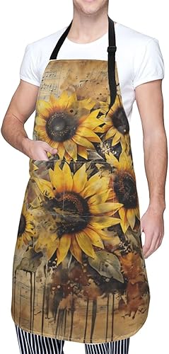 Miniatura 2 de Delantal impermeable con 2 bolsillos, delantales de chef de cocina, baberos para cocinar, hornear, pintura, jardinería, aseo