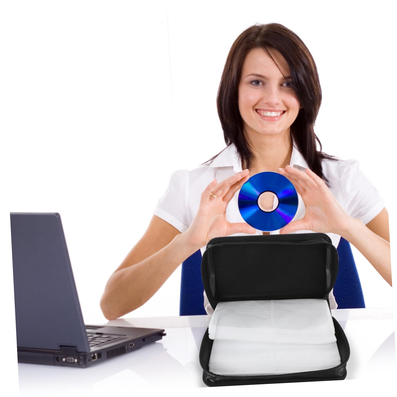 Porta CD Rigido Mercerizzato 128 Dischi 2pezzi Custodia Protettiva per Dvd e CD Musicali