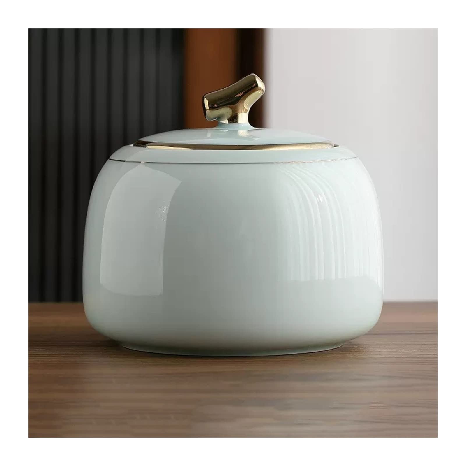 zhangrui1888 Tea Canister Shiny Ceramic Tea Caddy Canister Storage Container Tins Jar with Airtight Lid Lovely Tank for, Coffee, Herb, Sugar, Spice, Nuts, 800ML Tea Storage(White)