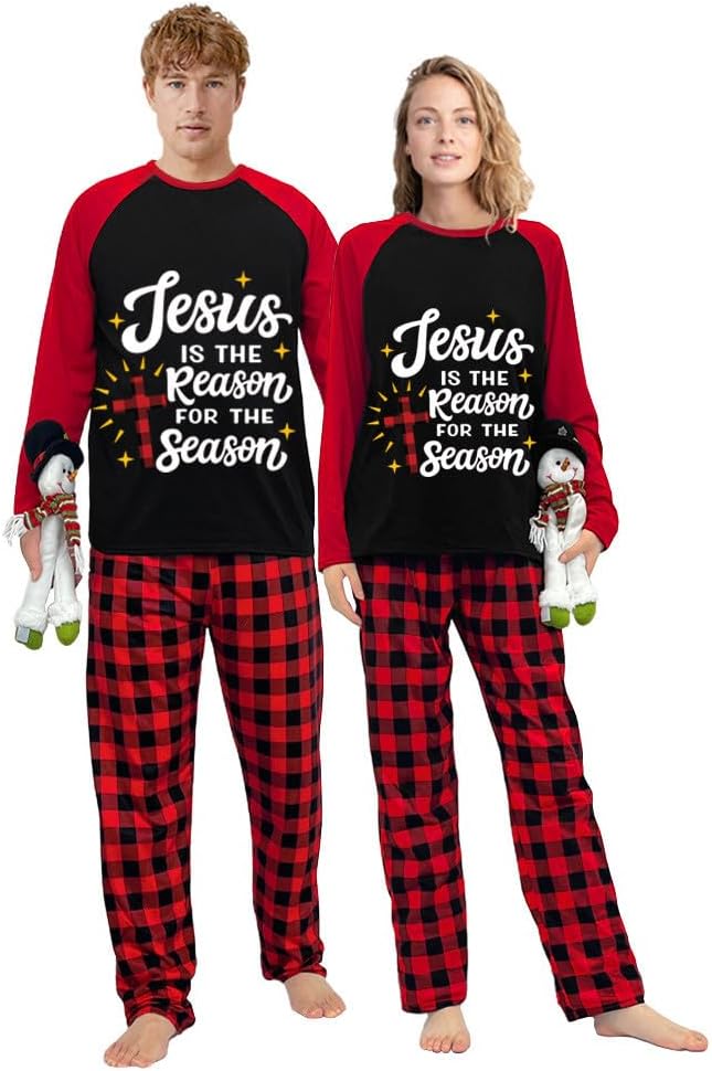 Jesus Merry Christmas Couple Christmas Matching Pajamas Set For Family Friend