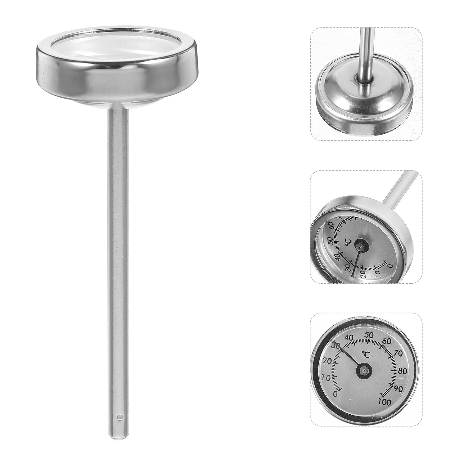 Generic Stainless Steel Electric Kettle Kitchen Temperature Gauge Thermometer with Precise Temperature Control and Easy-to-Read Display for Home Cooking and Baking
