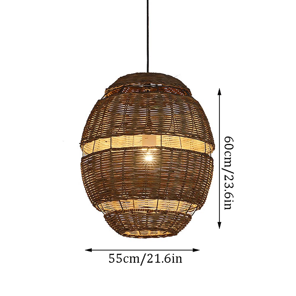Lanterna in bambù in Stile Giapponese Lampadario in bambù Intrecciato A Mano Lampada A Sospensione in Vimini in Rattan Facile da Installare Tea House Restaurant E27 Illuminazione A Risparmio