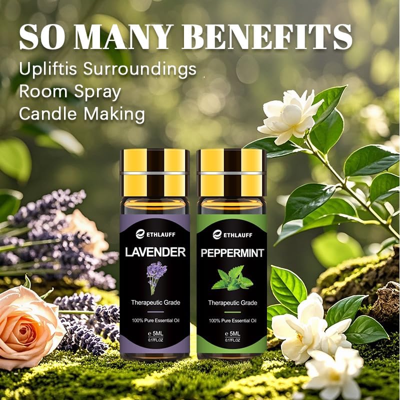 Essential Oils Set 40 Pcs, Perfect for Diffuser, Humidifier, Massage,Soap, Candle Bath Bombs Making, 40 * 5ML(0.17oz), Christmas Gift for Aromatherapy Lover - Image 2