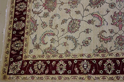 6'7 X 9'9 Double Knot Ziegler Chobi Design Area Rug With Wool Pile - | A 7X10 Large Rug | An Authentic Hand Knotted Chobi Ziegler Rug Made With Vegetable Dyes #TOP3