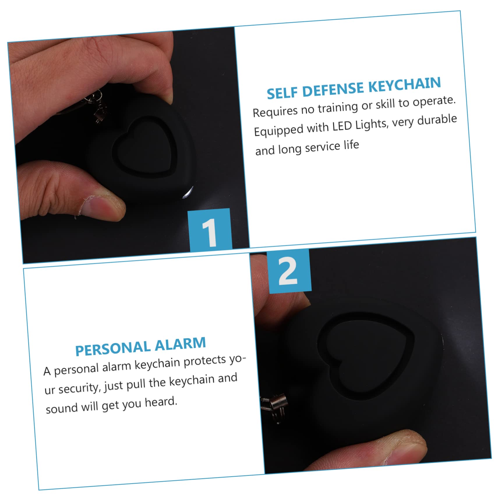 HOMSFOU 5piezas Alarma De Seguridad Personal con Luz Led para Mujeres y Mayores Dispositivo Compacto De Emergencia con Llavero para Protección y Asistencia Rápida