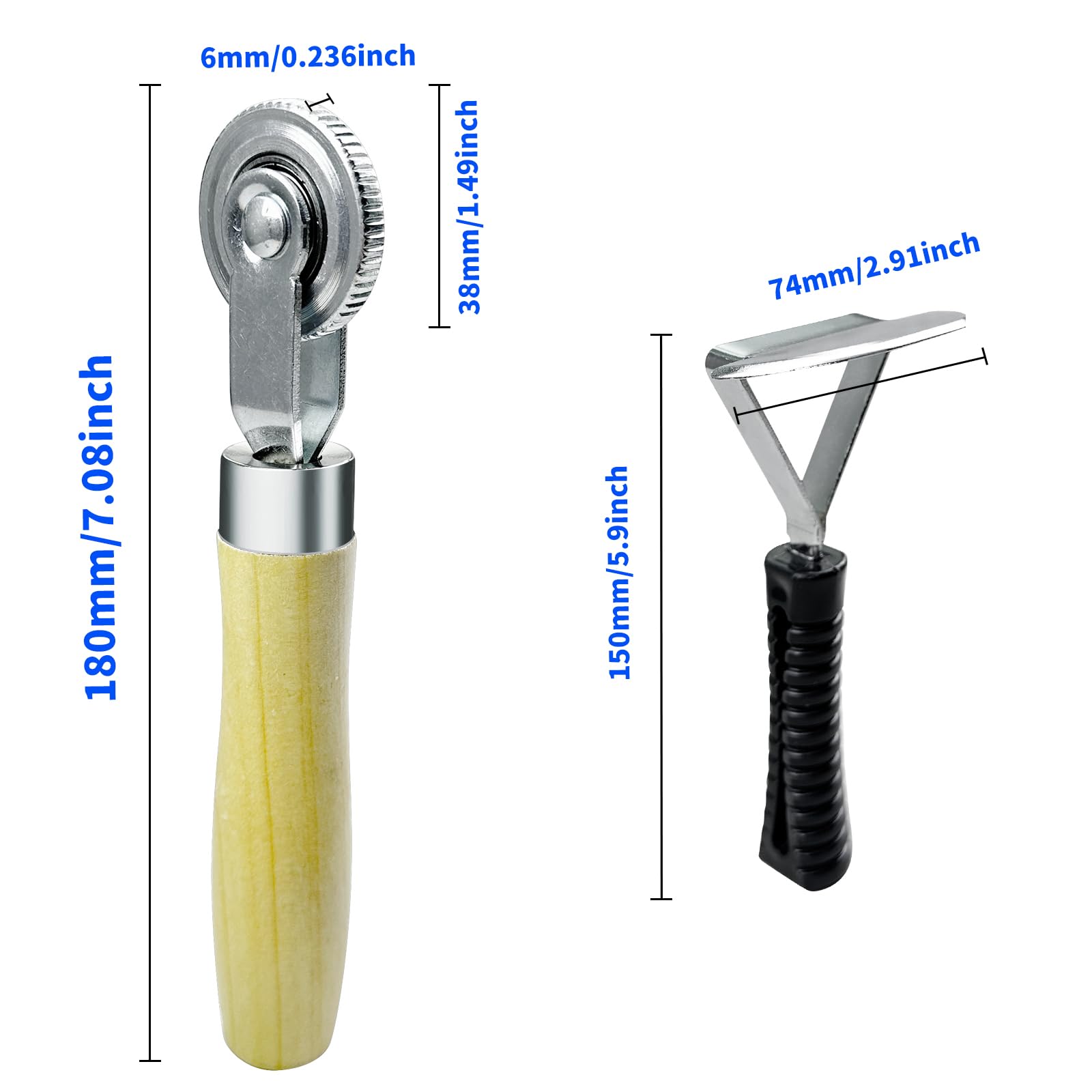 Kit di 53 toppe per pneumatici, resistenti, strumenti di riparazione pneumatici da 42 mm in acciaio al tungsteno con toppe per pneumatici da 32/42/58 mm, raschietto per fodera interna, rullo di toppa