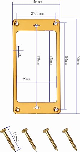 Miniatura 2 de Juego de 2 fundas de metal para anillo de recogida Humbucker, compatible con guitarras eléctricas LP SG (dorado)