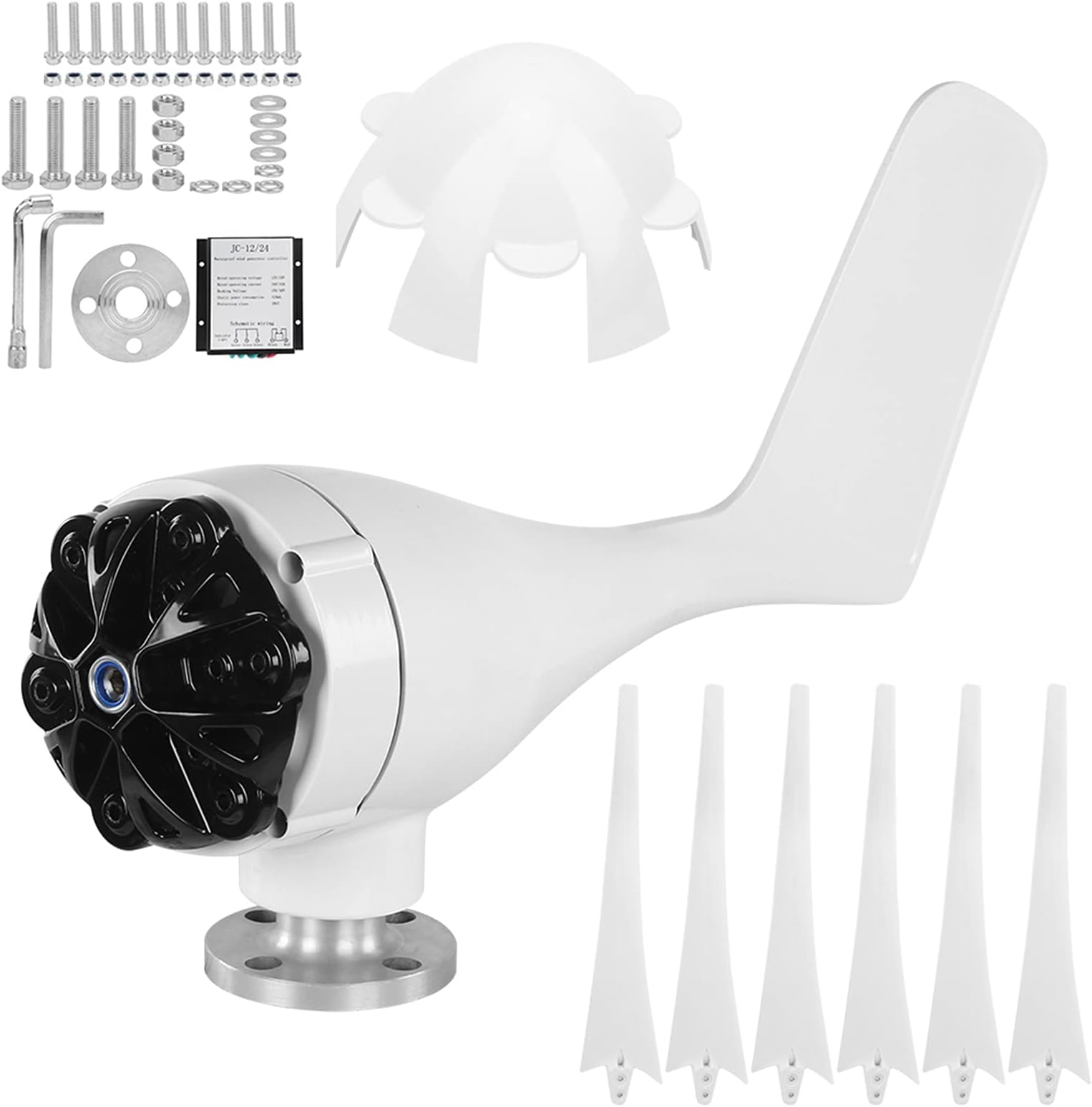 800W Windmill Turbines Generator with Controller for Hybrid Solar Wind System()