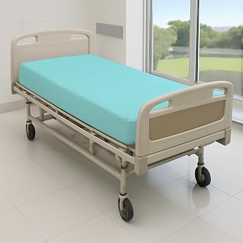 1 Pack Fitted Hospital Bed Sheets - Soft Microfiber Hospital Fitted Sheet - Hospital Bed Fitted Sheets Aqua Blue, 36" x 80" x 8"