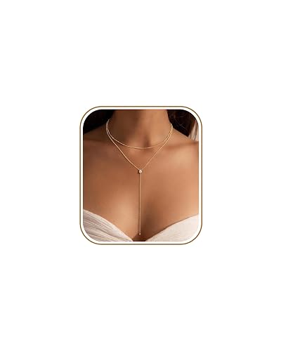 URSTEEL Gold Lariat Necklace