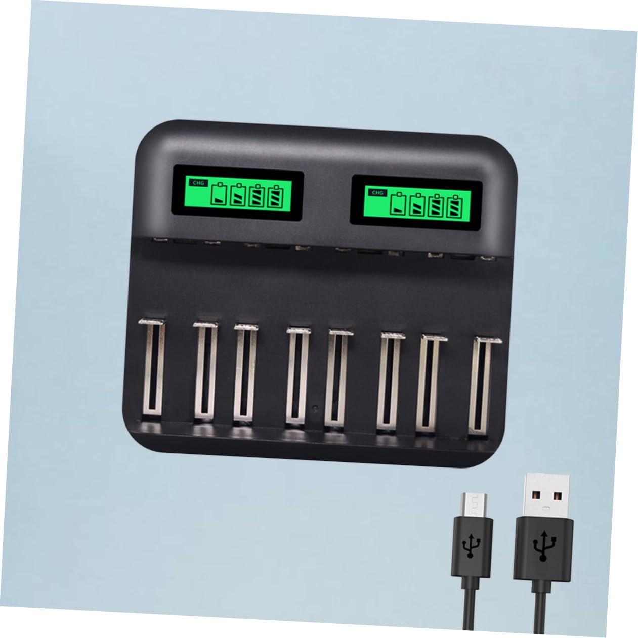 Cargador De Batería Inteligente USB De Ranuras para AA y AAA Pantalla Digital LCD Cargador De Batería AA y AAA para Uso Doméstico