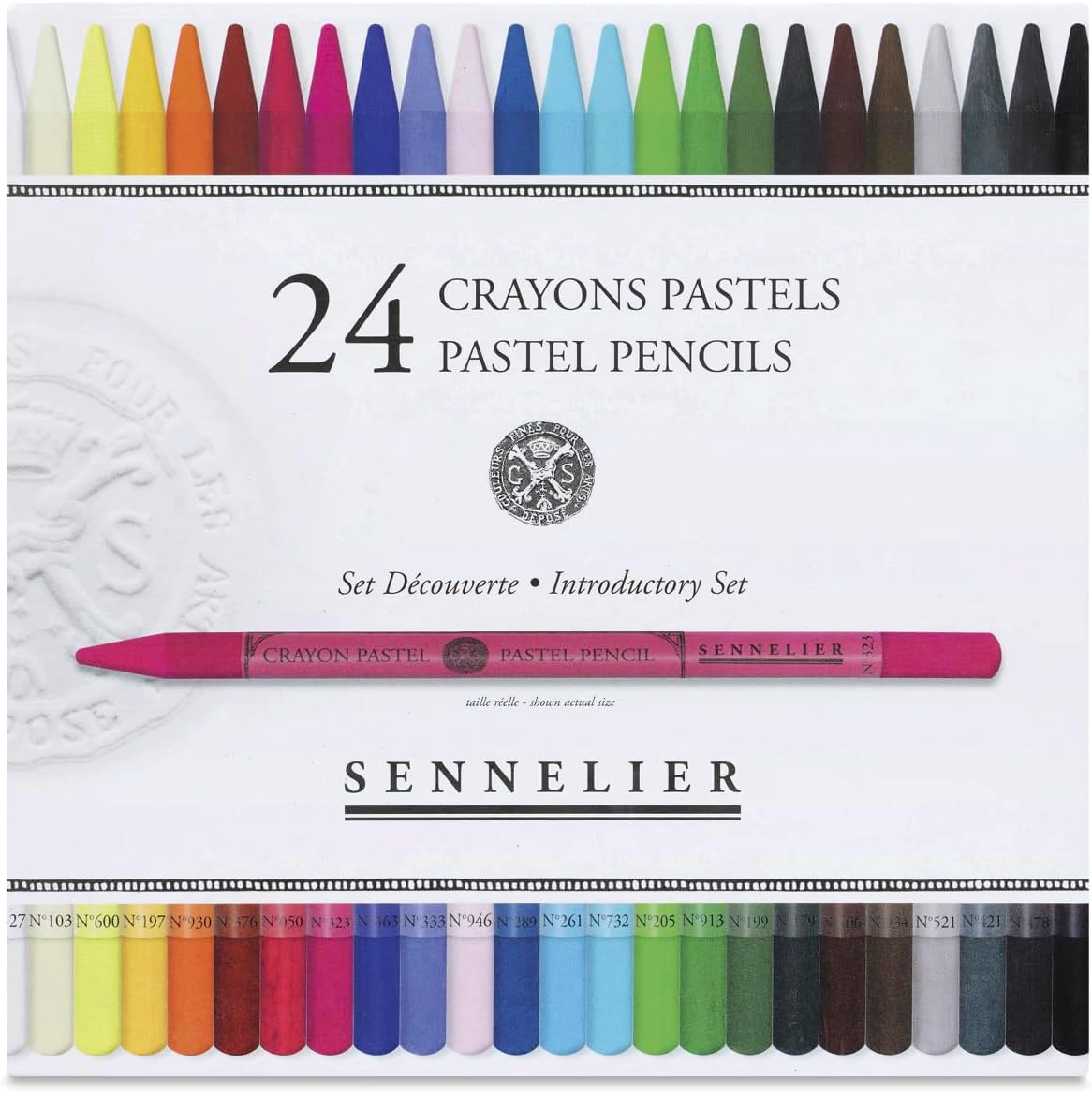 SENNELIER Pastel Pencil Set, 24 Full Size Pencils, Introductory Set, Magnetic Cardboard Box (N132340.02)