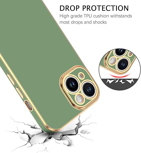 Miniatura 5 de GUAGUA Funda para iPhone 15 de 6.1 pulgadas con soporte para correa de muñeca, delgada, suave, galvanizada, TPU iPhone 15, funda protectora a prueba