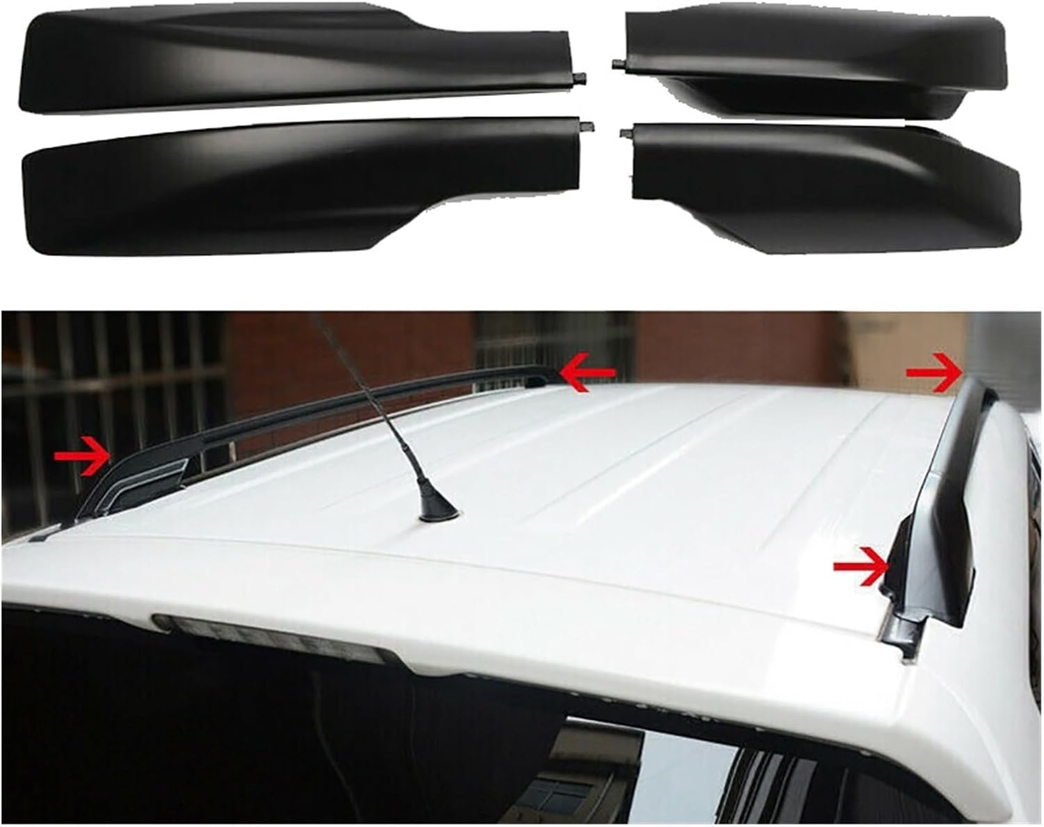 【直営店買付】 ルーフラックシェル と互換性がある トヨタ RAV4 XA30 2006-2012 対応 4個入り フロントリア ブラック ルーフラ