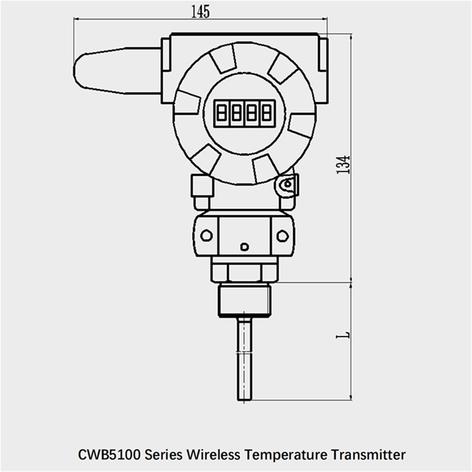 CWB510224 Pt100 Przeciwwybuchowy bezprzewodowy przetwornik temperatury Stal nierdzewna Plastik IP65(0.5-10ul)