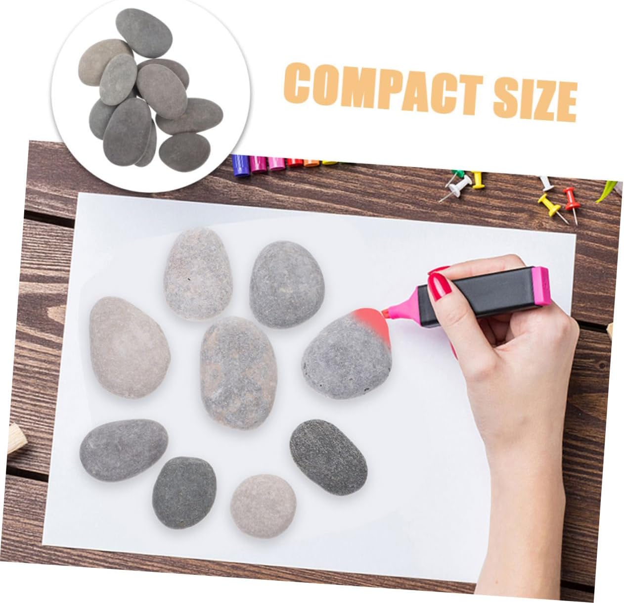 KONTONTY 10pcs Painting Rocks Smooth Flat Stones for Creative Art Projects for River Rock Painting Crafting and Home Decor and Easy to Personalize