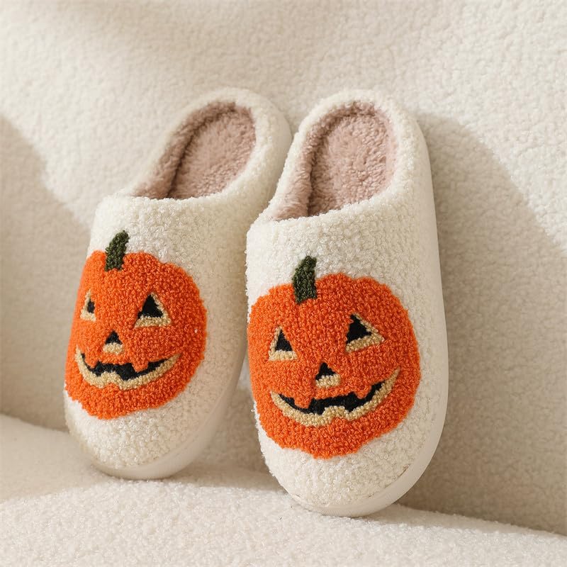 Christmas Slippers Halloween Slippers Cute Fall Fur Shoes Gifts For Women Men Warm House Indoor Party2
