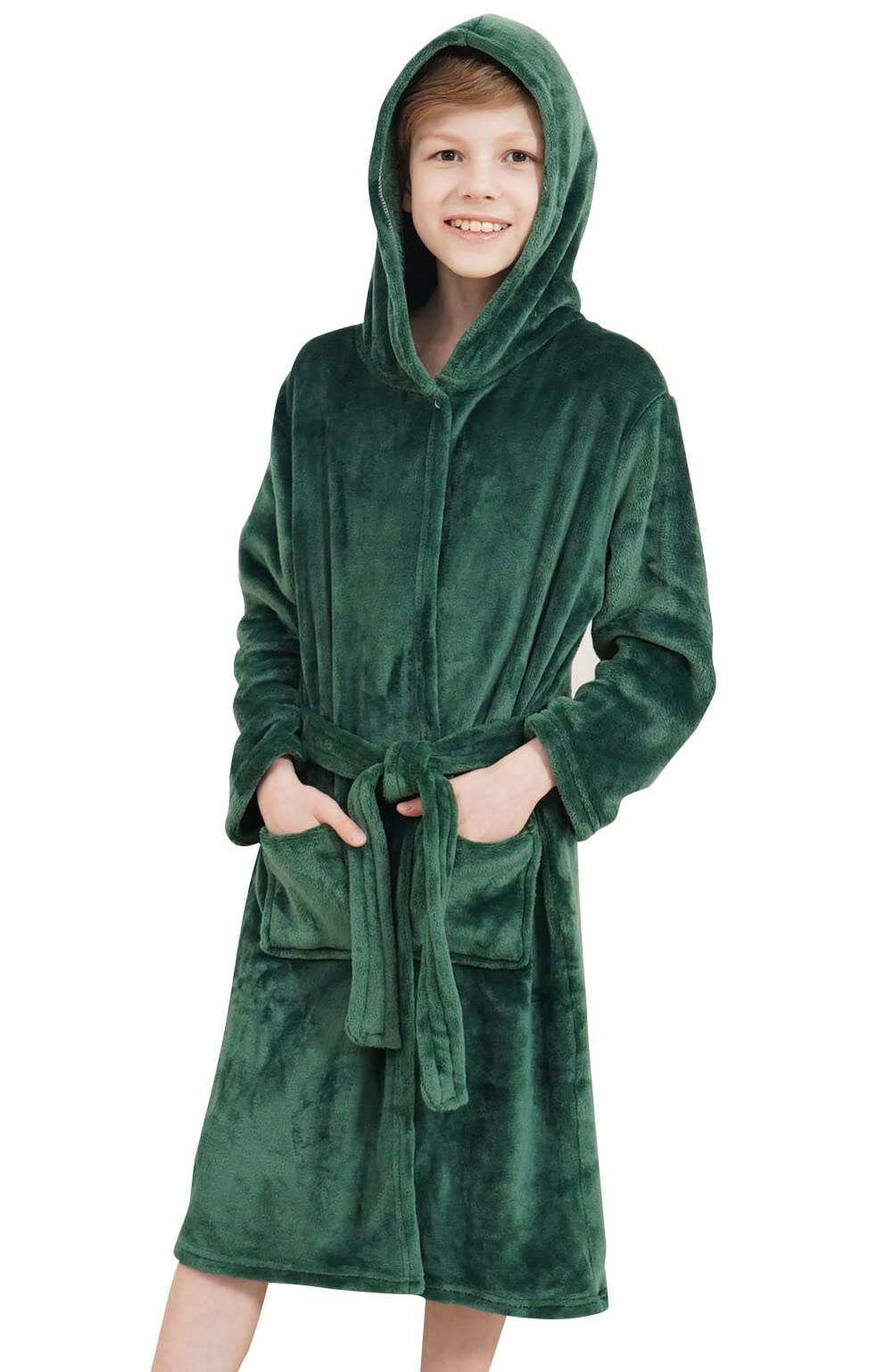 Doctor Unicorn Boys Soft Hooded Bathrobe Kids Warm Gamer Fleece Robe Sleepwear