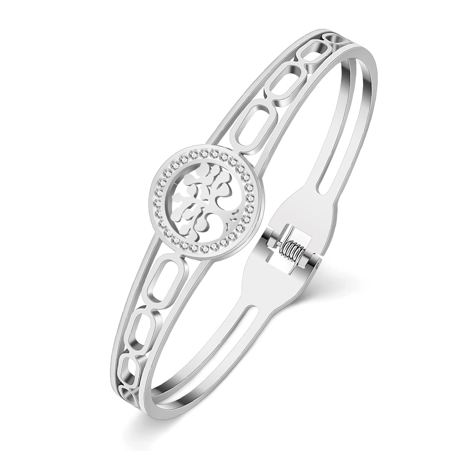 Nomination - Bracciale Milleluci acciaio Bambina particolari placcati oro rosa con zirconi bianchi