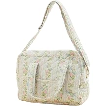 Qulited Tote Diaper Bag Floral Small Baby Travel Bag Shoulder Mom Bag