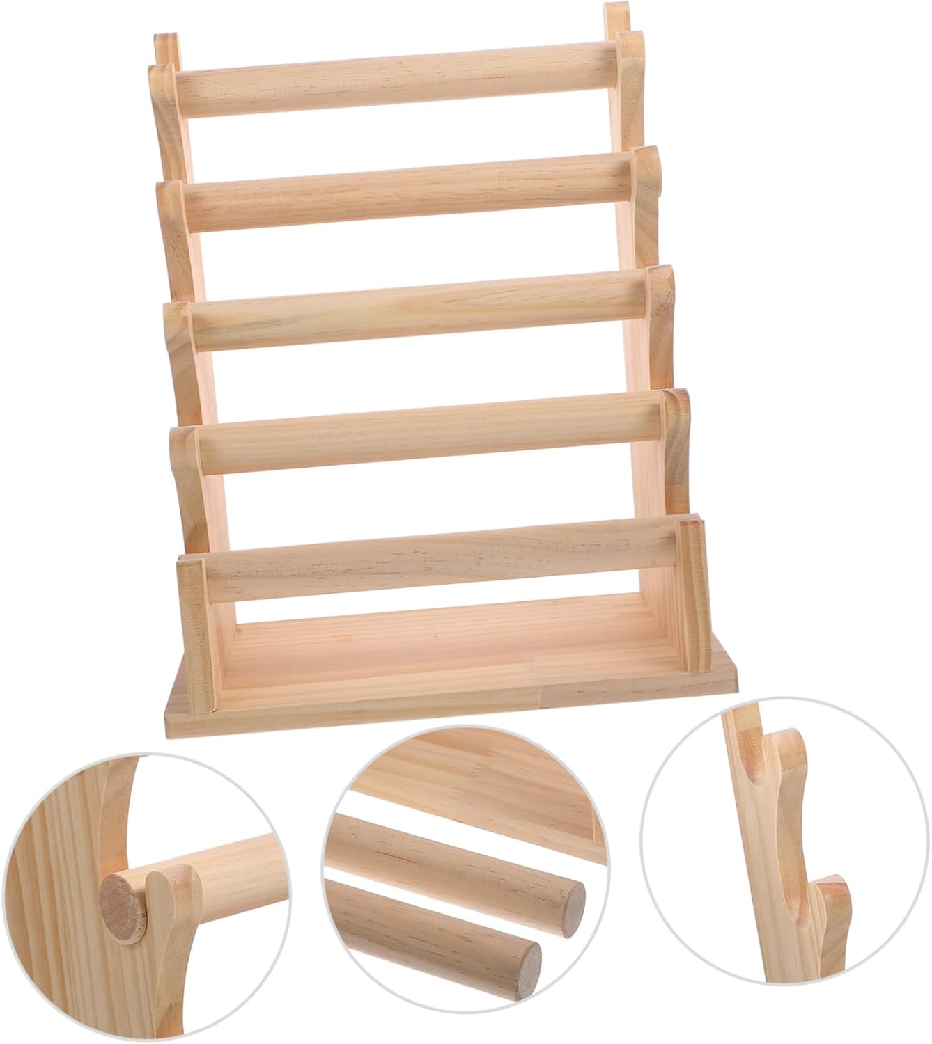 Luxshiny Wood Jewelry Display Stand Multi-tier Solid Wood Organizer for Bracelets Earrings Necklaces Elegant Jewelry Storage Rack for Access to Accessories