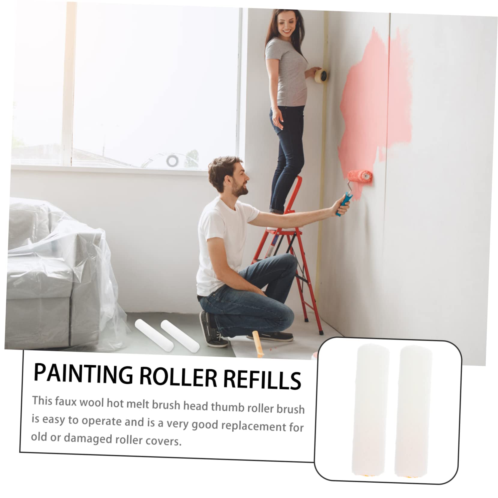 2 Set Ricariche Per Pittura Coperture Per Verniciatura Per Finiture Lisce E Pratiche Te Colore Casuale 10 Pezzi * 2