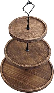 3-Tier Wooden Cake Stand for Dessert Table Display | Holds cupcakes, cakes, pies; for ideal for buffet tables, large capacity storage(B)