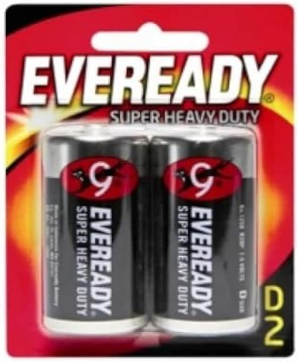 Zinc Batteries D Pack Of 2, Black