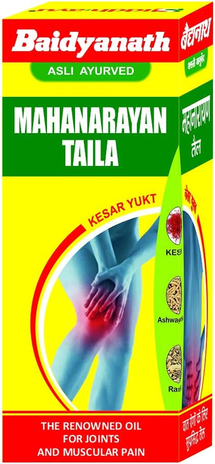 Baidyanath Mahanarayan Tel Massage Oil Helps Relieve Joint Pain, Natural, 50 ml, Pack of 2