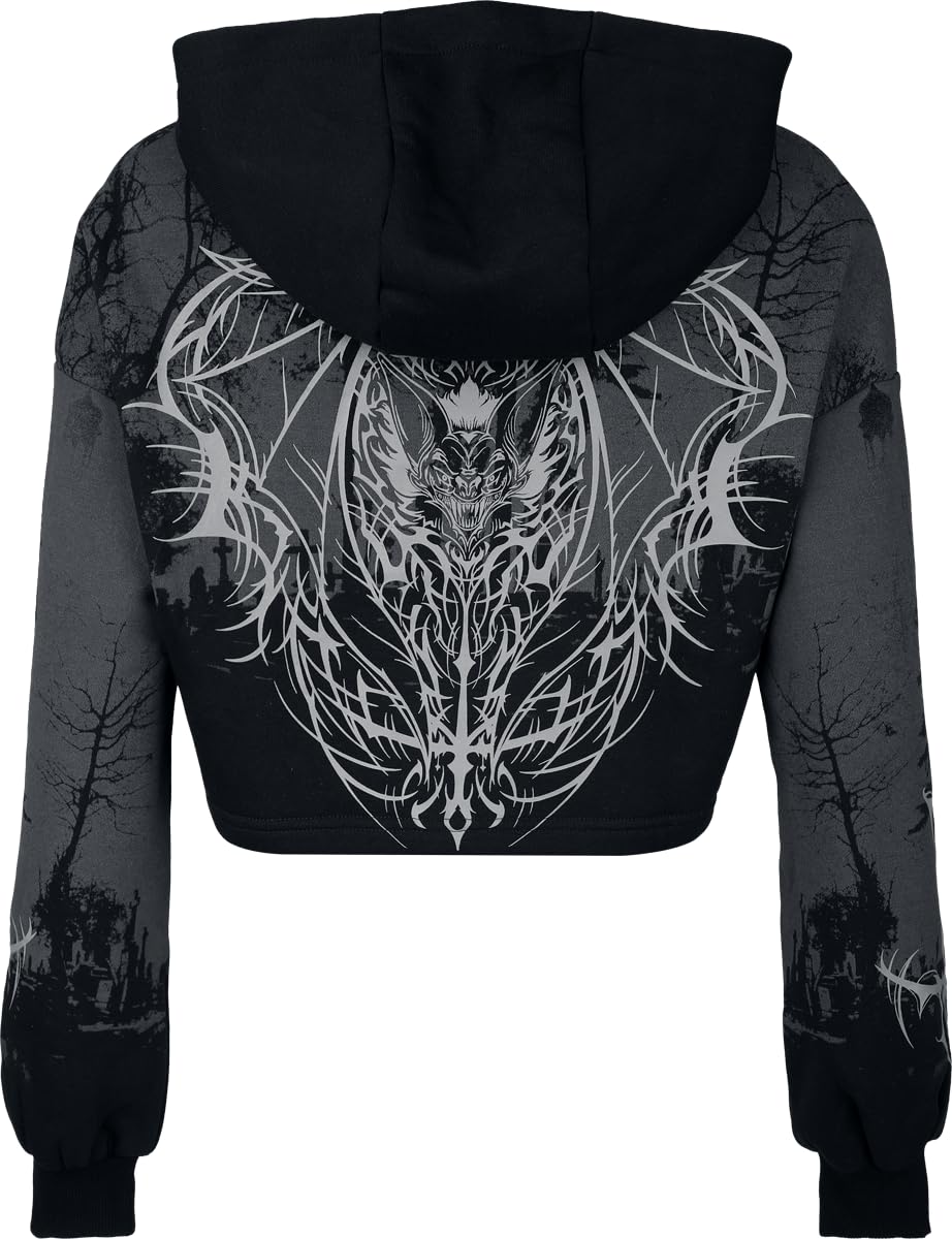 Gothicana by EMP Donna Felpa con Cappuccio Eternal Allure Nero