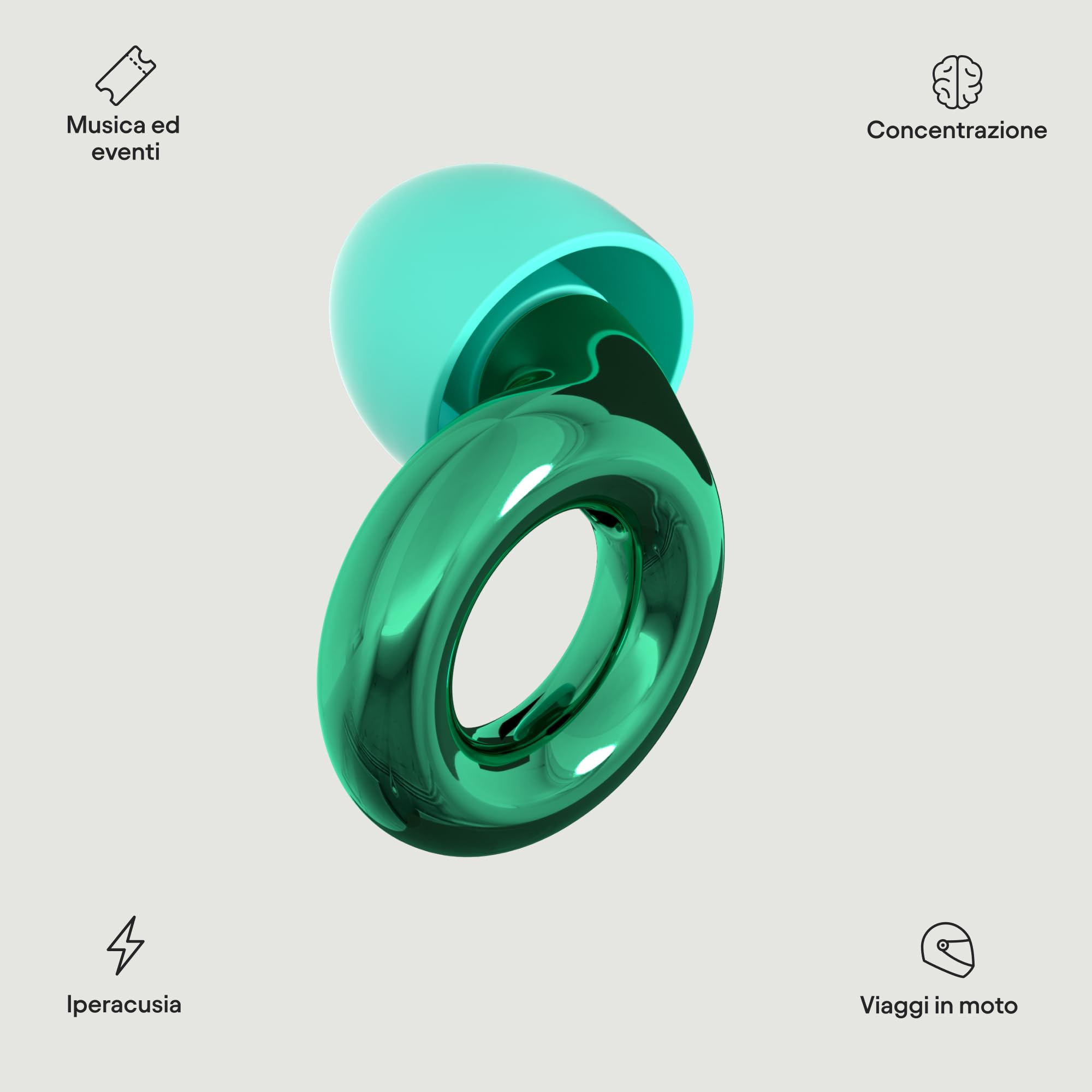 Loop Experience Equinox | Tappi antirumore ad alta fedeltà riutilizzabili | Protezione dell’udito di alta qualità | Perfetti per musica ed eventi | Regolabili | Riduzione del rumore 18 dB SNR