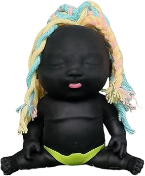 14cm/5.51in Sugar Squishies Babies Cute Soft Big Doll Squeeze Toy Office Stretch Anxiety Stress Relief Sensory Toy Attract of Delicate Cute Sand Squishy Toys Random Hair C