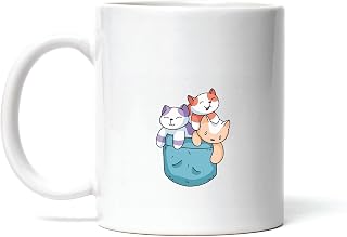 Gift for Cat Lovers Three Cats Coming Out of a Pocket Design 11oz 15oz White Coffee Mug