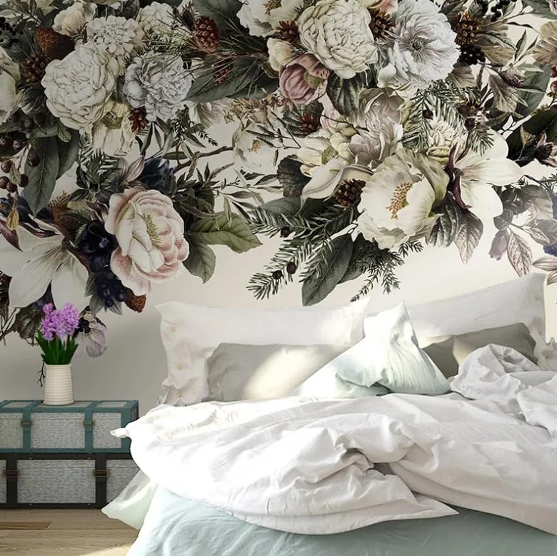 Papier peint fleurs rétro 3D : masquez les murs vides du salon avec style
