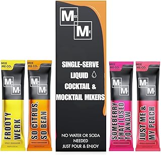 Craft Cocktail & Mocktail Mixers - Single Serve - Shelf Stable - Liquid - No Gross Powders - Mix with your favorite spirit or non-alc option - Made with Natural Flavors, Vegan, GF (4 Count, Variety Pack)