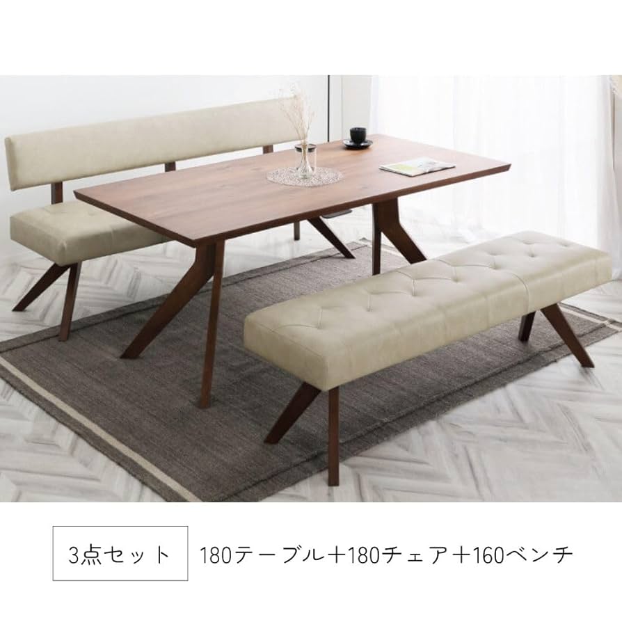 直接引取限定 天然木ダイニングセット W1800×D900×H670 Y2096 Amazon｜レブル リビングダイニングセット ダイニングテーブル3