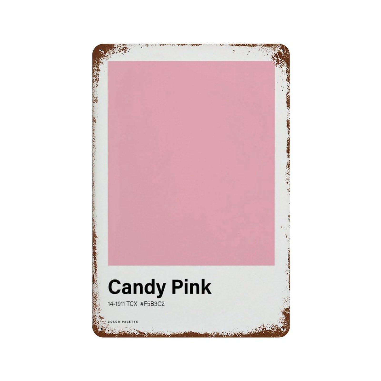 xiaoxiaoshen Candy Pink Color Palette Minimalist Nordic Decor Wall Decor Art Metal Tin Poster Modern Home Decor Art Home Bar Shop Decorations Vintage Sign 30x20cm