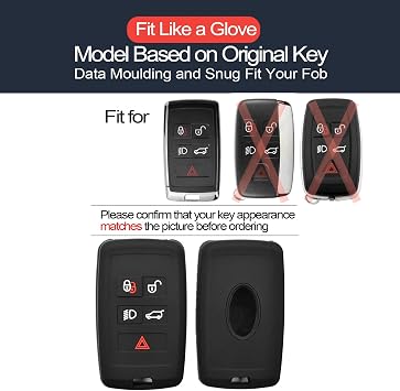 2pcs Compatible with Land Rover Range Rover Evoque Sport Velar Defender 110 130 90 Discovery Sport Jaguar E-Pace F-Pace F-Type I-Pace XE XF XJ Key Fob Cover Case Key Chain Protector Holder