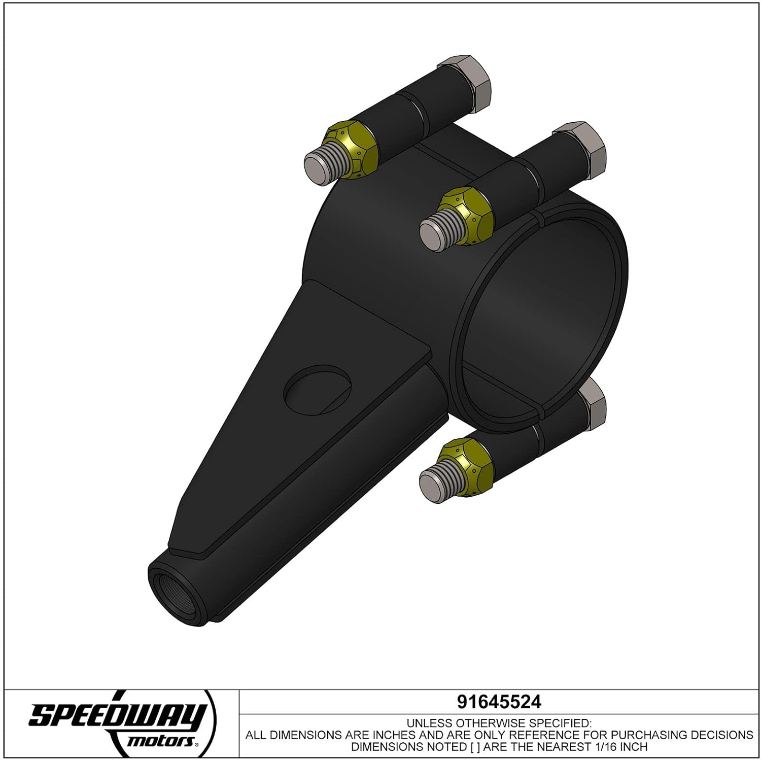 Speedway Motors Panhard Bar Bracket with 3 Inch Axle Tube Clamp Steel Track Bar Mount Bracket for Rear Suspension Setup with 3/4-16 Threaded Mount Clamp-On Installation