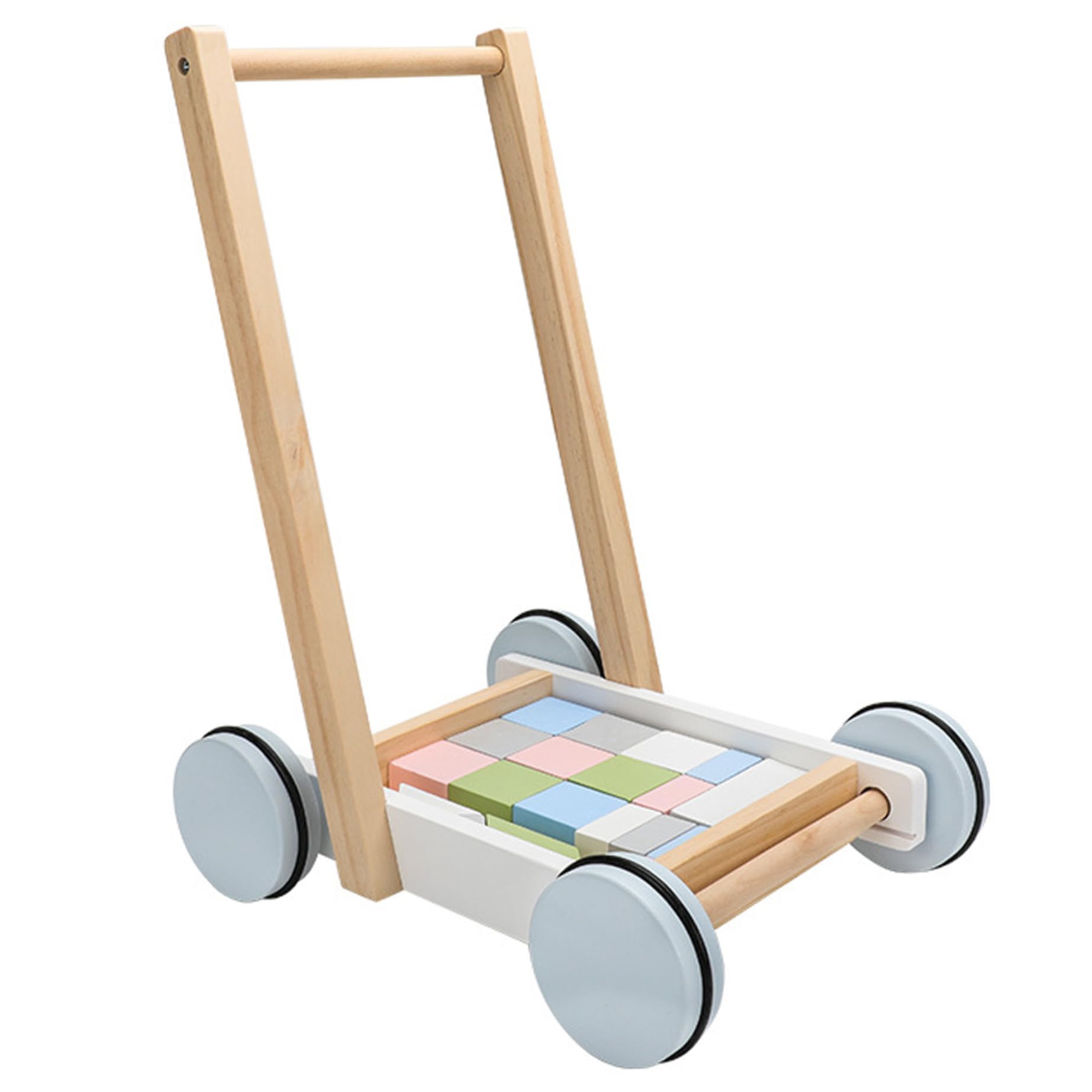 Andadores empuje para bebés 6 a 12 meses, andador madera para aprender a empujar y tirar, andador fácil configuración que promueve habilidades esenciales desarrollo.