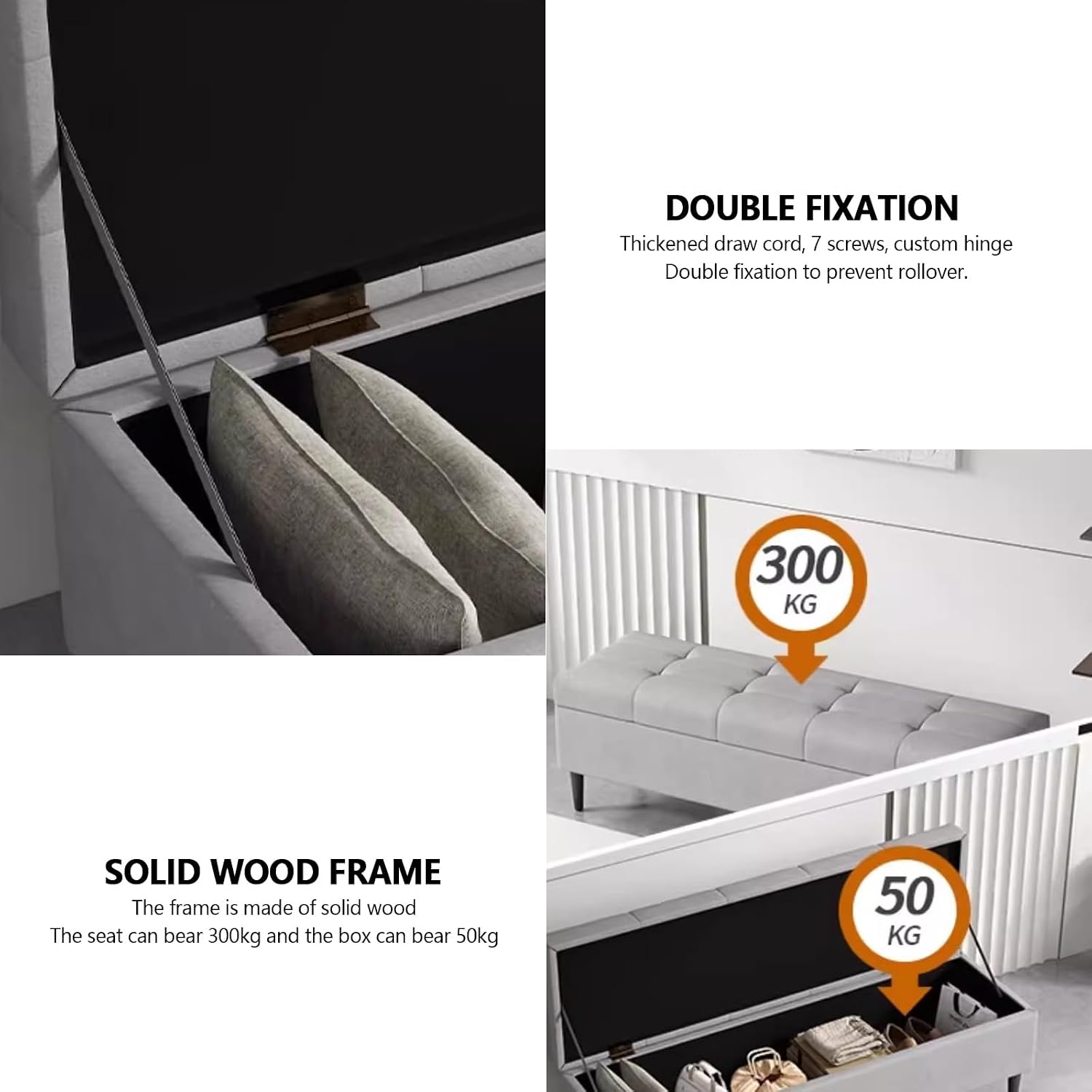 Modern Front Door Shoe Bench with Storage, Living Room Storage Bench, Bedroom end of Bed Bench with Storage, Foyer entryway Benches with Cushion, upholstered Storage Seating Bench.