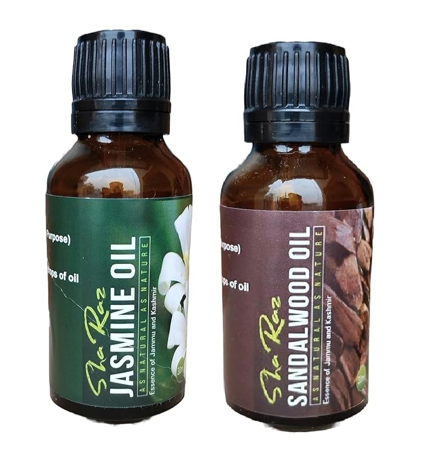 ShaRaz Fragrance Oil for Diffuser Natural Organic Jasmine And Sandal Oil for Diffuser Stress Relief & Relaxation Calm Mood - 30ML (Pack Of 2) (B0CSKKY2LF) Amazon Price History, Amazon Price Tracker