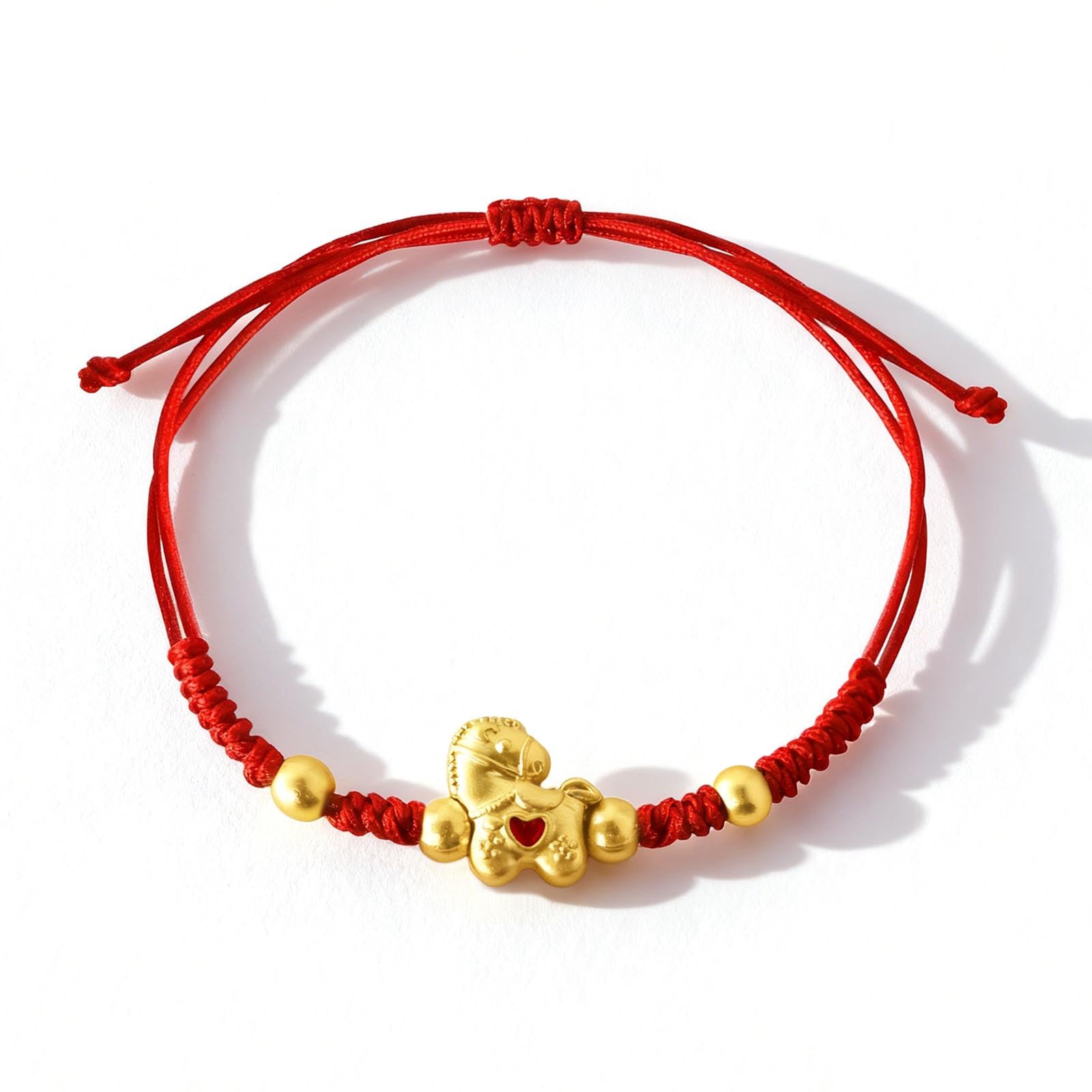 2026 Chinese New Year of Horse Red String Bracelet Adjustable Braided Red Rope Chinese Zodiac Animal String for Fortune Good Luck Charm Bracelet Cord Jewelry Gifts for Women Men