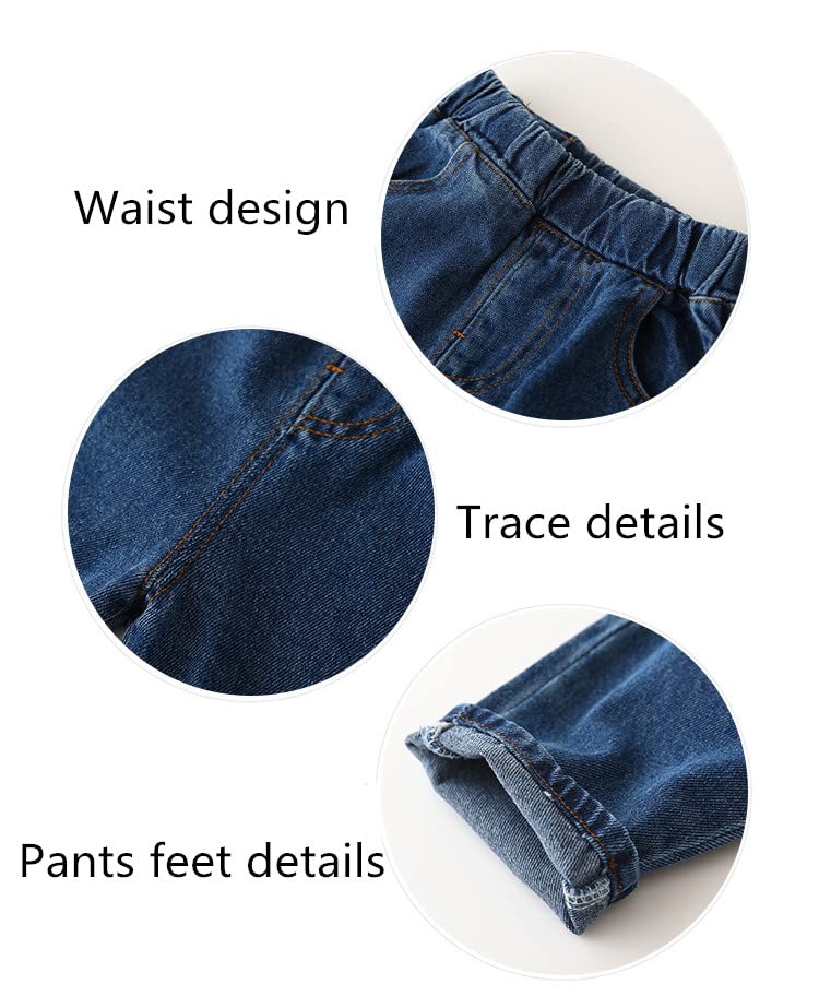 Toddler Boy's Mid Waist Jeans Casual Elastic Waist Denim Pants3