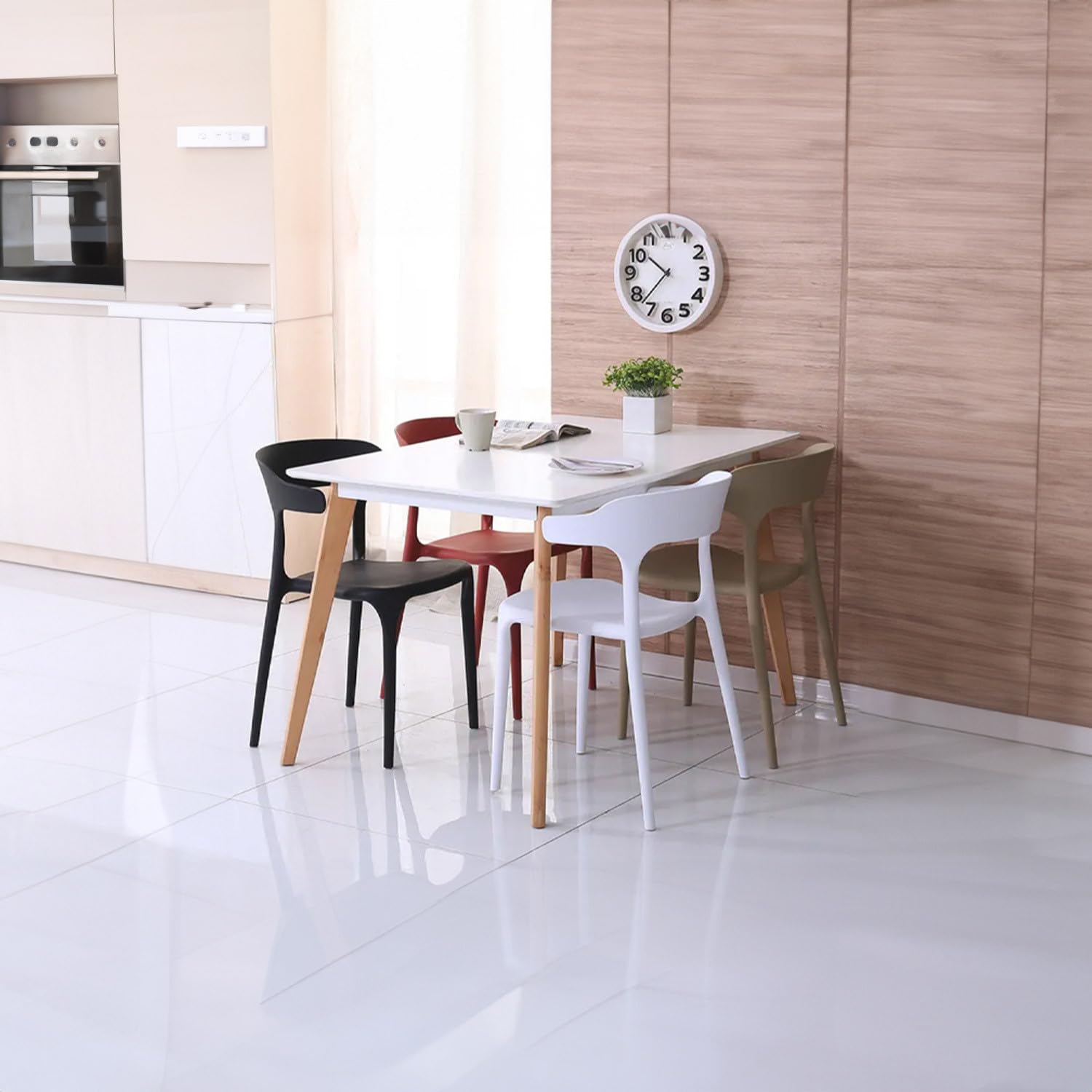 THINIA HOME Pack 4 Sillas de Exterior Apilables Madonna 74,3x47x47cm