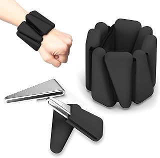 Adjustable Metal & Silicone Wrist Weights - Lightweight Wearable Bands for Pilates, Running, Yoga, and Strength Training - Set of 2