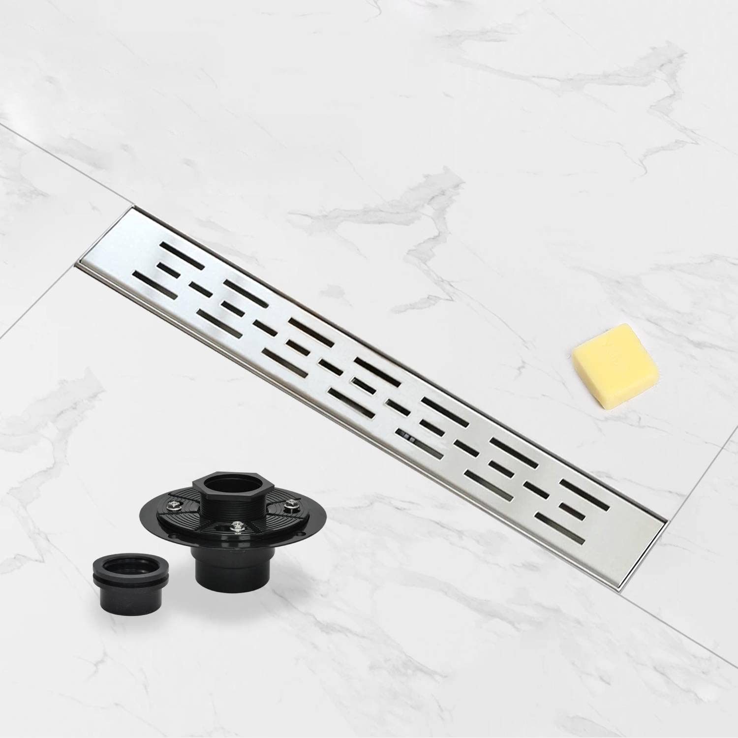 Linear Shower Drain 24 inch with Shower Drain Base and Adapter for sale